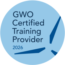 Logo der GWO für Zertifizierte Trainingsanbieter. Der Link führt zum Zertifikat.